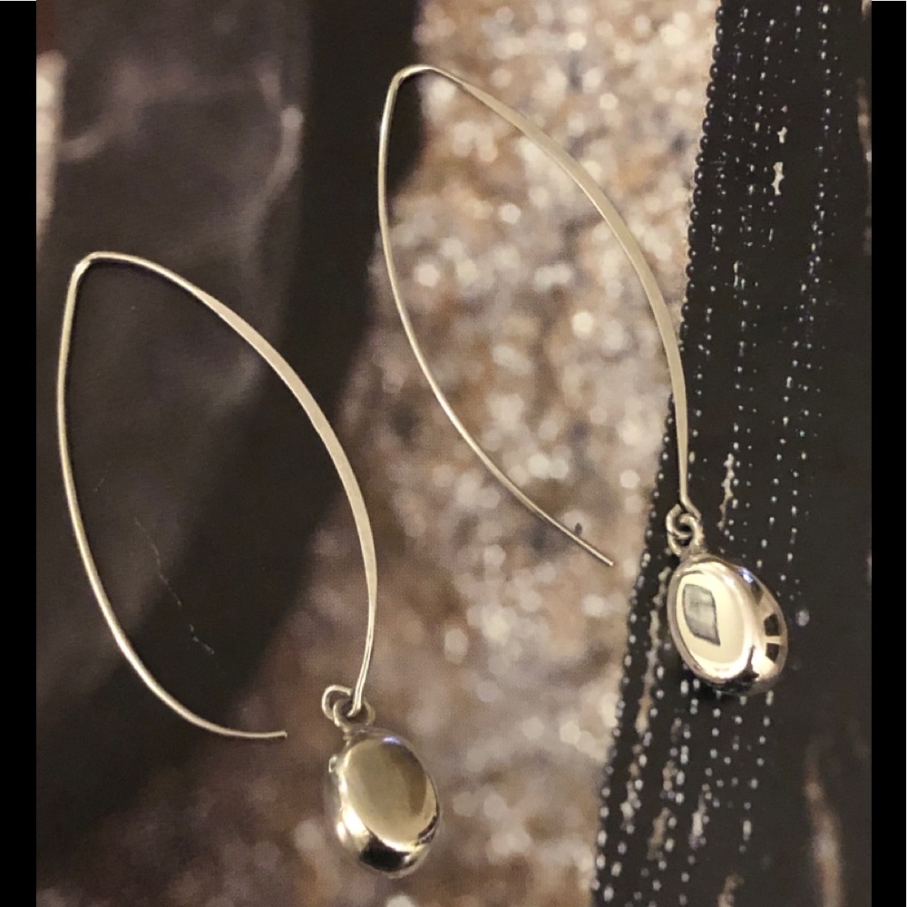 Silpada Sterling Silver Wire Drop Threader Earrings - Picture 2 of 4